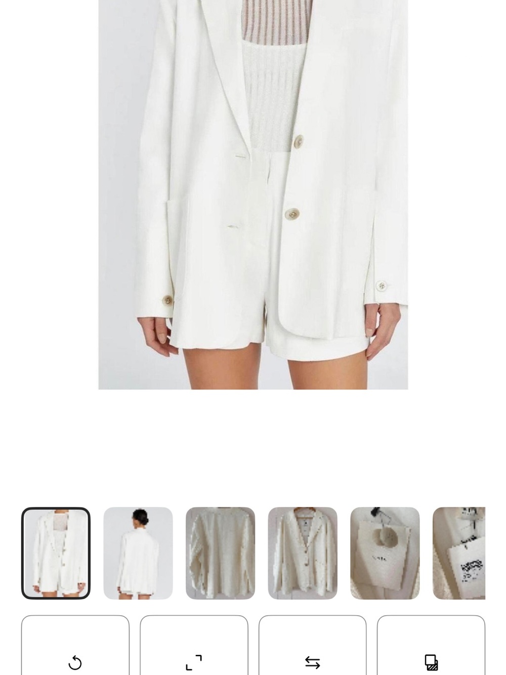 DISSH Sloan Linen White Tailored Single-Breasted Blazer